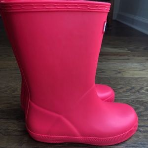 Never Worn Pink Hunter Boots!
